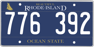 RI license plate 776392