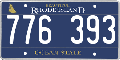 RI license plate 776393