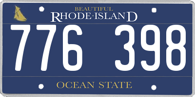 RI license plate 776398