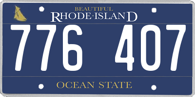 RI license plate 776407