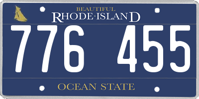 RI license plate 776455