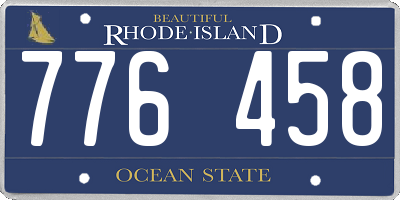 RI license plate 776458