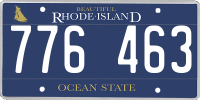 RI license plate 776463
