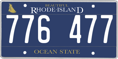 RI license plate 776477