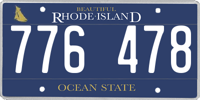 RI license plate 776478