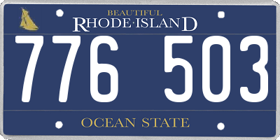 RI license plate 776503