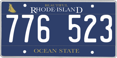 RI license plate 776523