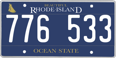 RI license plate 776533