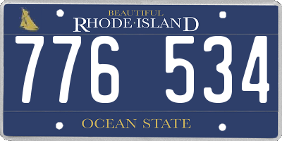 RI license plate 776534