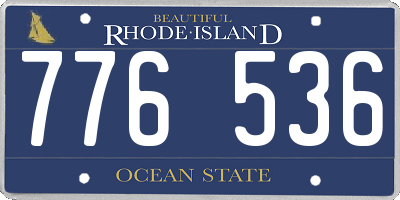 RI license plate 776536