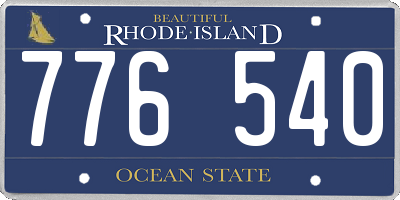 RI license plate 776540
