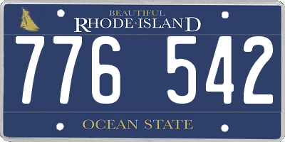 RI license plate 776542
