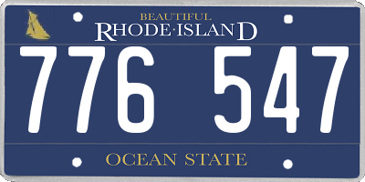 RI license plate 776547