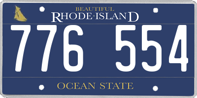 RI license plate 776554