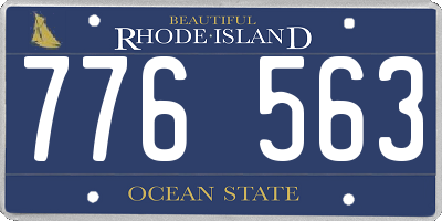 RI license plate 776563