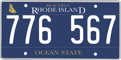RI license plate 776567