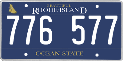 RI license plate 776577