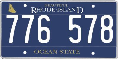 RI license plate 776578
