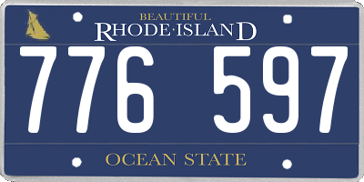 RI license plate 776597