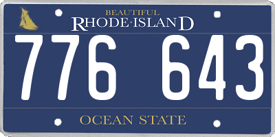 RI license plate 776643