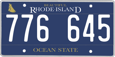 RI license plate 776645