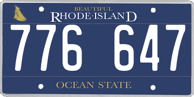 RI license plate 776647