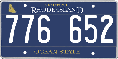 RI license plate 776652