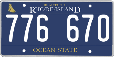 RI license plate 776670