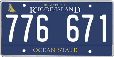 RI license plate 776671