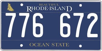 RI license plate 776672