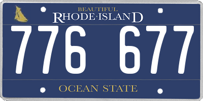 RI license plate 776677