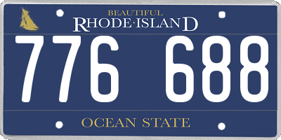 RI license plate 776688