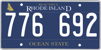 RI license plate 776692
