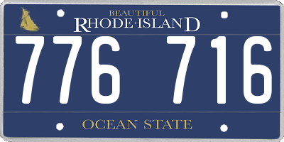 RI license plate 776716