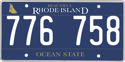 RI license plate 776758