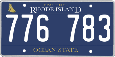 RI license plate 776783