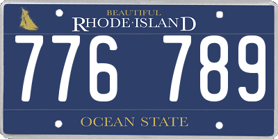 RI license plate 776789