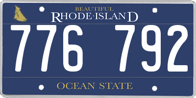 RI license plate 776792