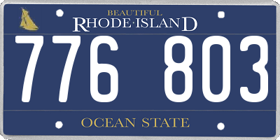 RI license plate 776803