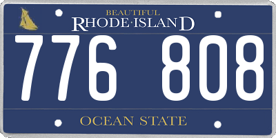 RI license plate 776808
