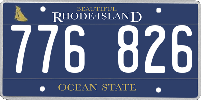 RI license plate 776826