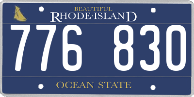 RI license plate 776830