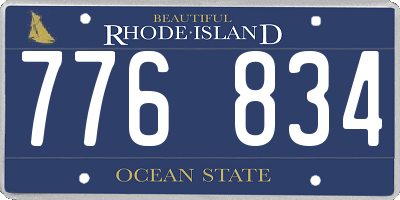 RI license plate 776834