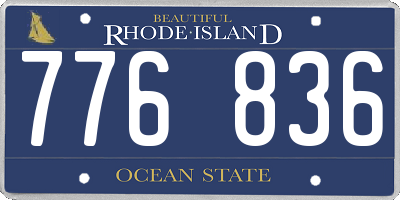 RI license plate 776836