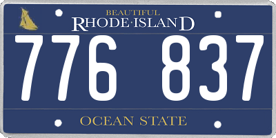 RI license plate 776837
