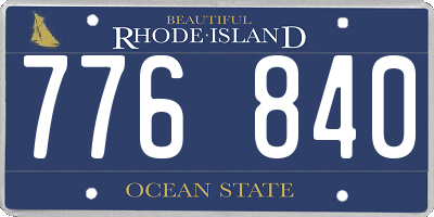 RI license plate 776840