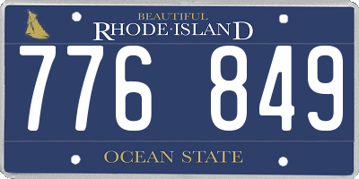 RI license plate 776849