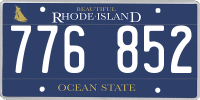 RI license plate 776852