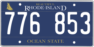 RI license plate 776853