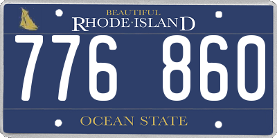 RI license plate 776860